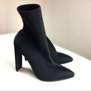 Billini Edie Sock Boots In Black Lycra 